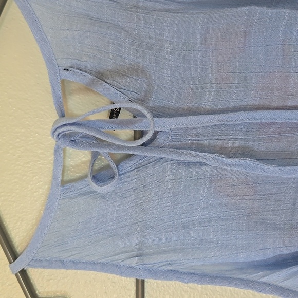 Blu Pepper Blue Embroidered Halter Style Tank Size Small - Picture 3 of 8